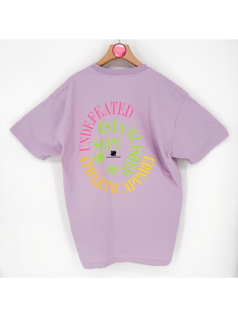 Undefeated Athletic Apparel Logo Short Sleeve T-Shirt Lavender‎ Mens Large - Picture 2 of 6